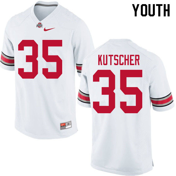 Ohio State Buckeyes Austin Kutscher Youth #35 White Authentic Stitched College Football Jersey